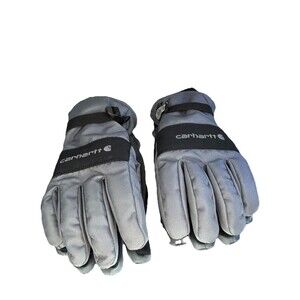Carhartt L Gray Waterproof Gloves A511 Insulated Wrist Strap Fleece Cuff Winter